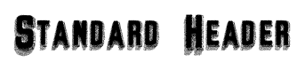 Standard Header font